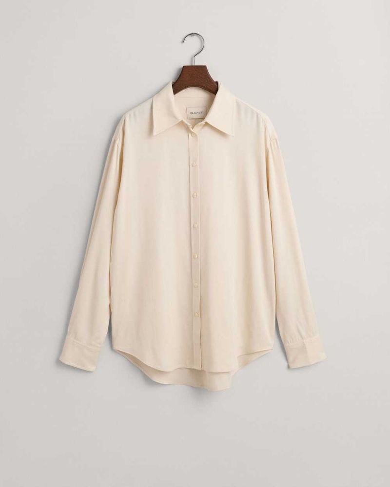 Gant Relaxed Fit Women's Shirts Linen | LMXPS-4715