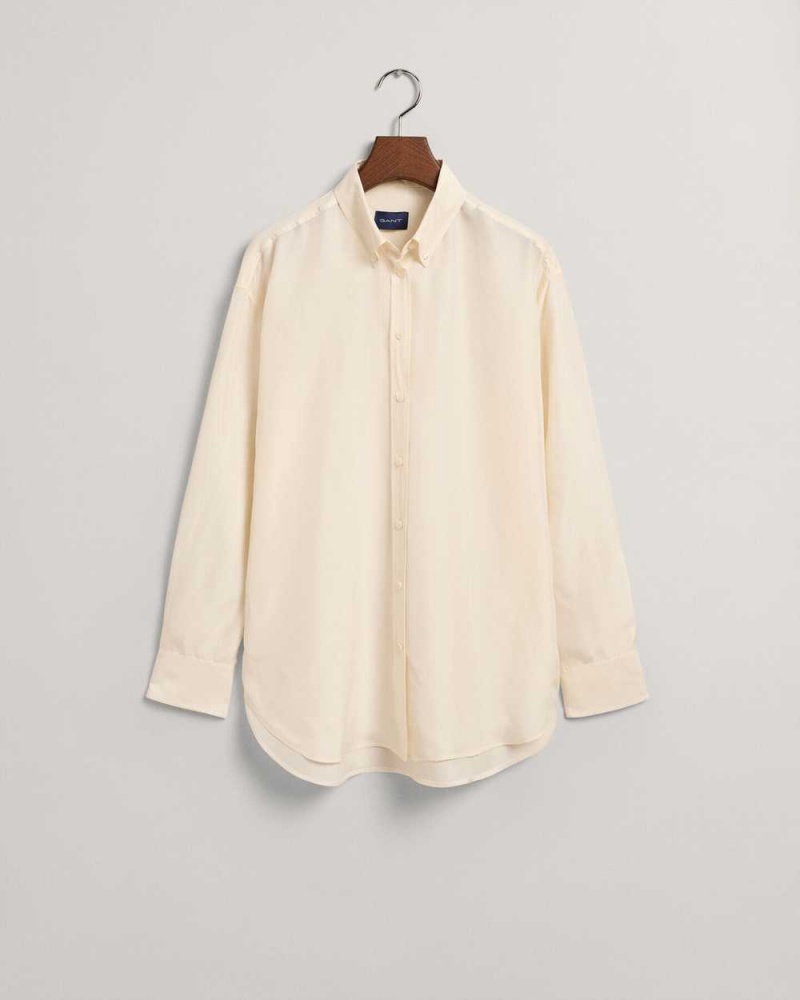 Gant Relaxed Silk Women's Shirts Linen | NEIOW-8136