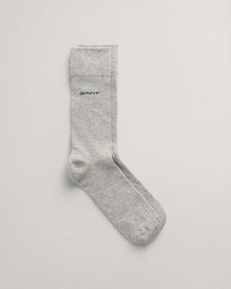 Gant Ribbed Men\'s Socks Light Grey Melange | SZVKN-5826