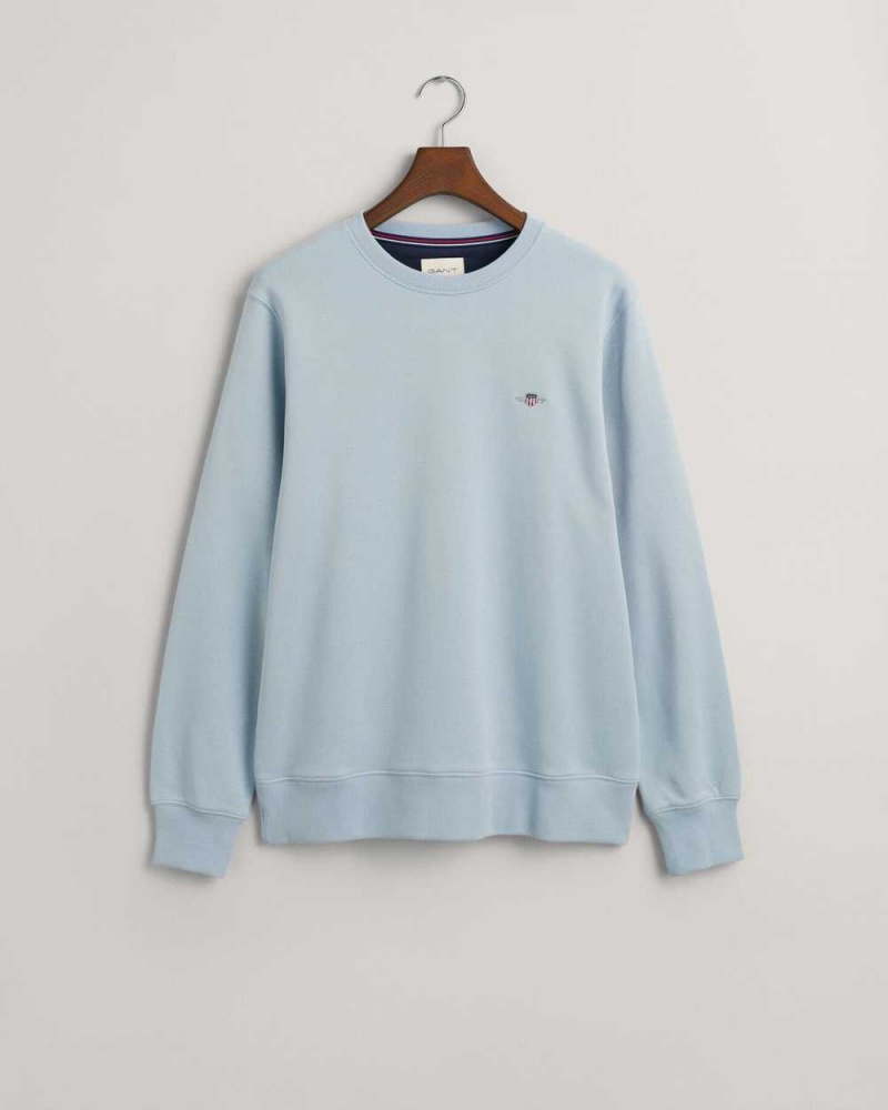 Gant Shield Crew Neck Men\'s Sweatshirts Blue | TYKLI-0279