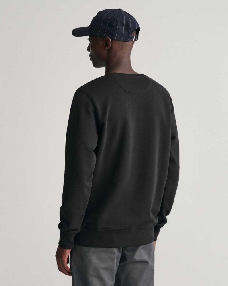 Gant Shield Crew Neck Men's Sweatshirts Black | OFCTZ-2907