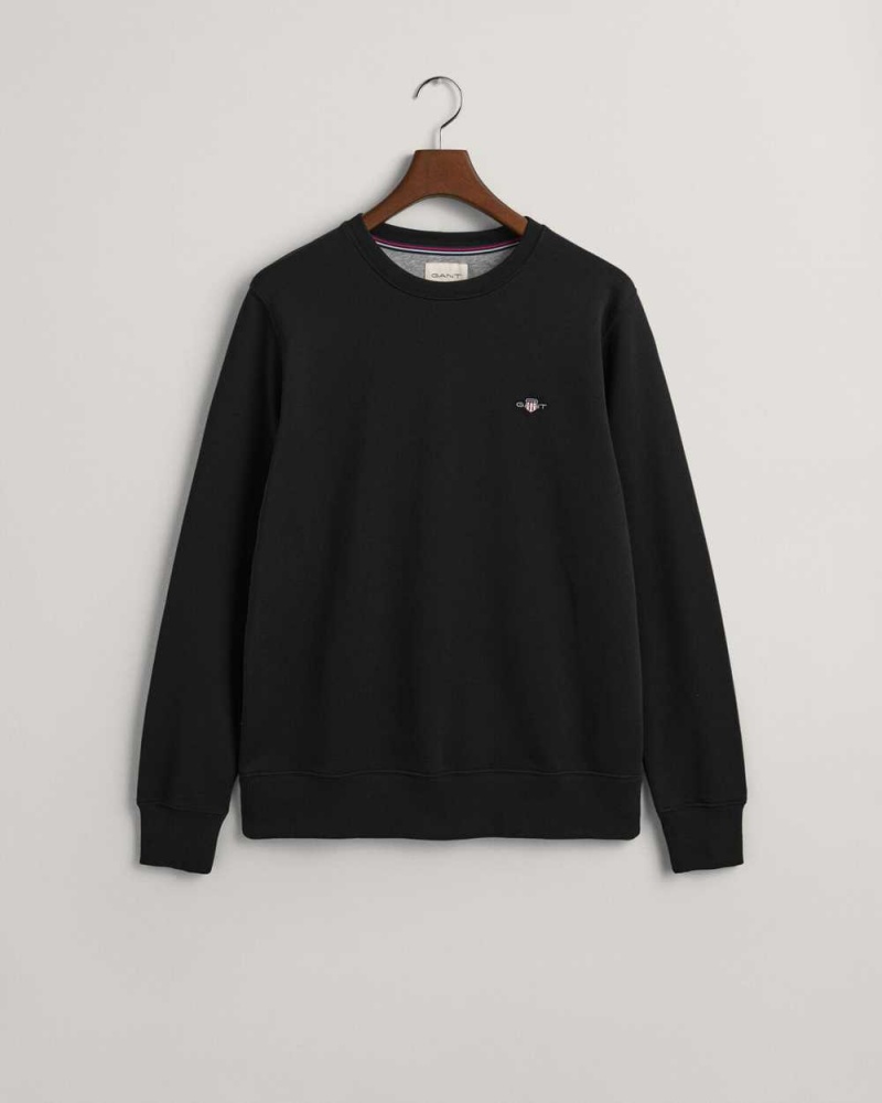 Gant Shield Crew Neck Men's Sweatshirts Black | OFCTZ-2907