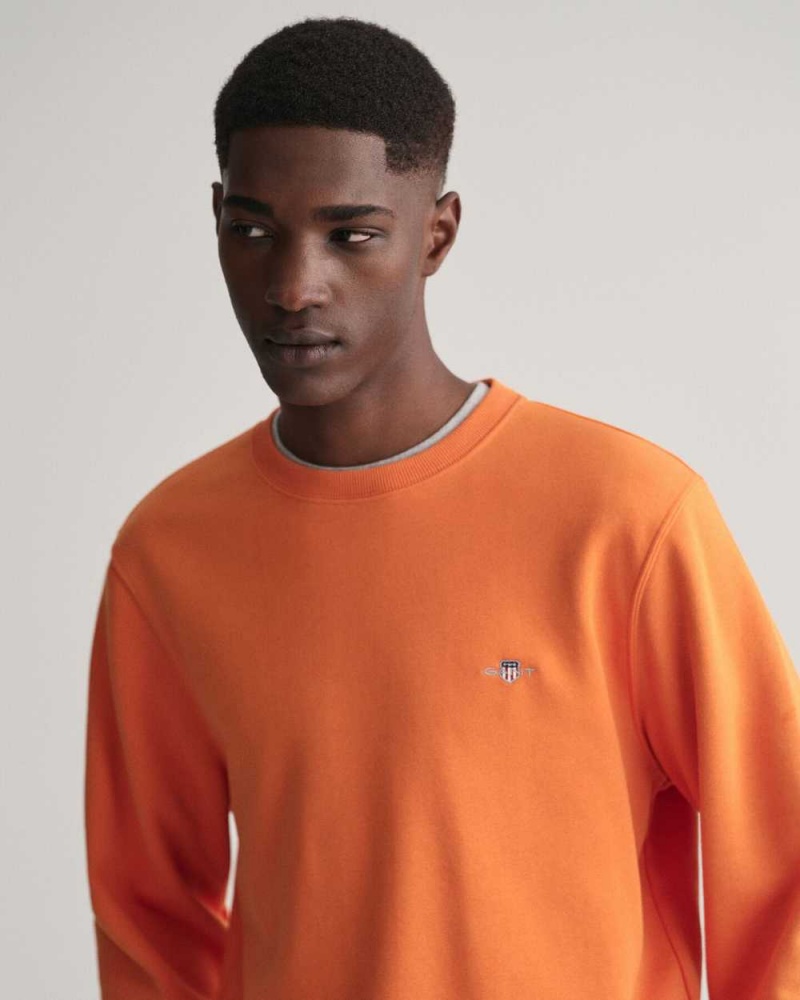 Gant Shield Crew Neck Men's Sweatshirts Pumpkin Orange | GKSTI-9265