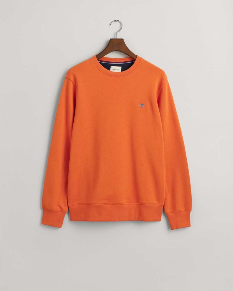 Gant Shield Crew Neck Men's Sweatshirts Pumpkin Orange | GKSTI-9265