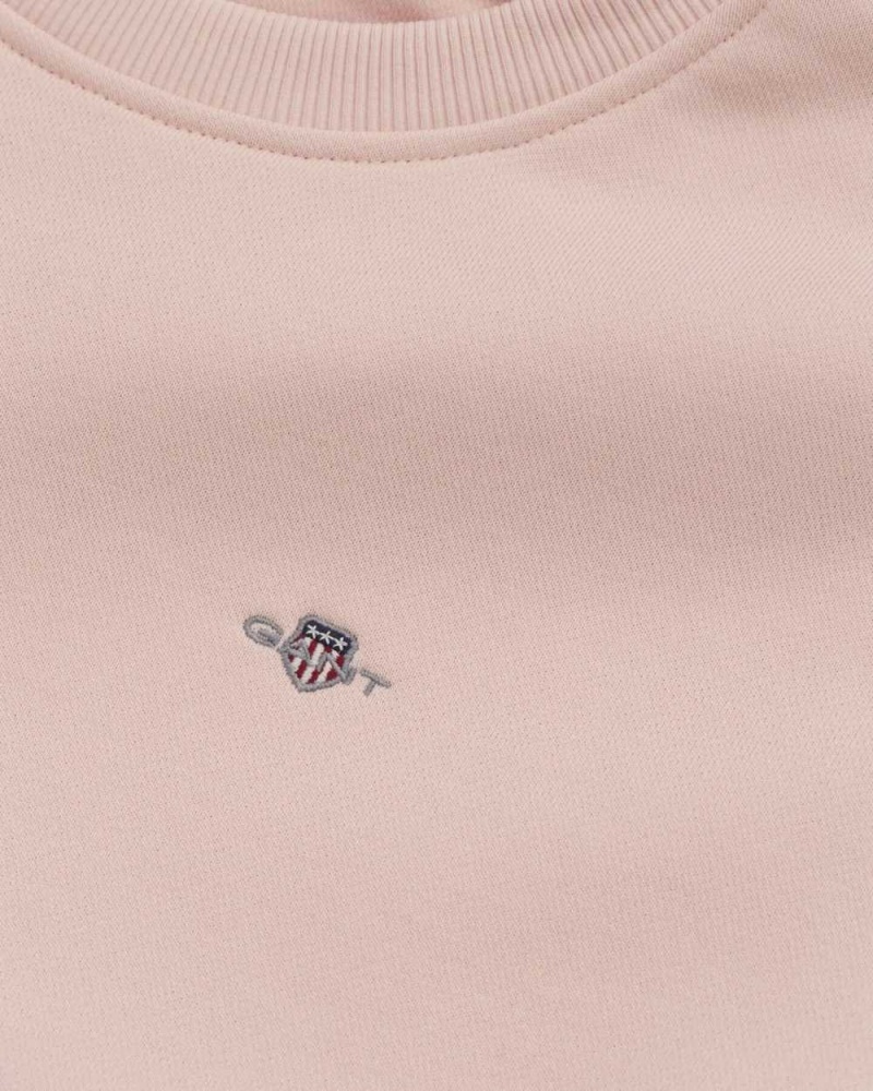 Gant Shield Crew Neck Women's Sweatshirts Faded Pink | BFHJU-7569