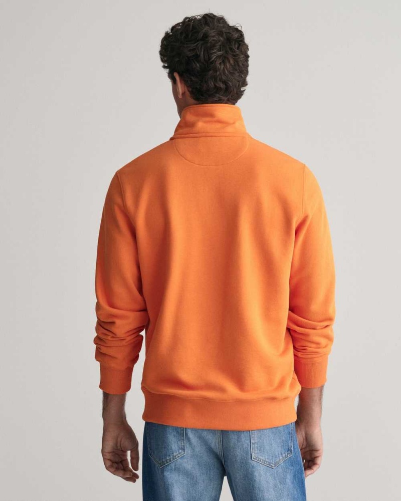 Gant Shield Half-Zip Men's Sweatshirts Pumpkin Orange | ZCDLB-5798