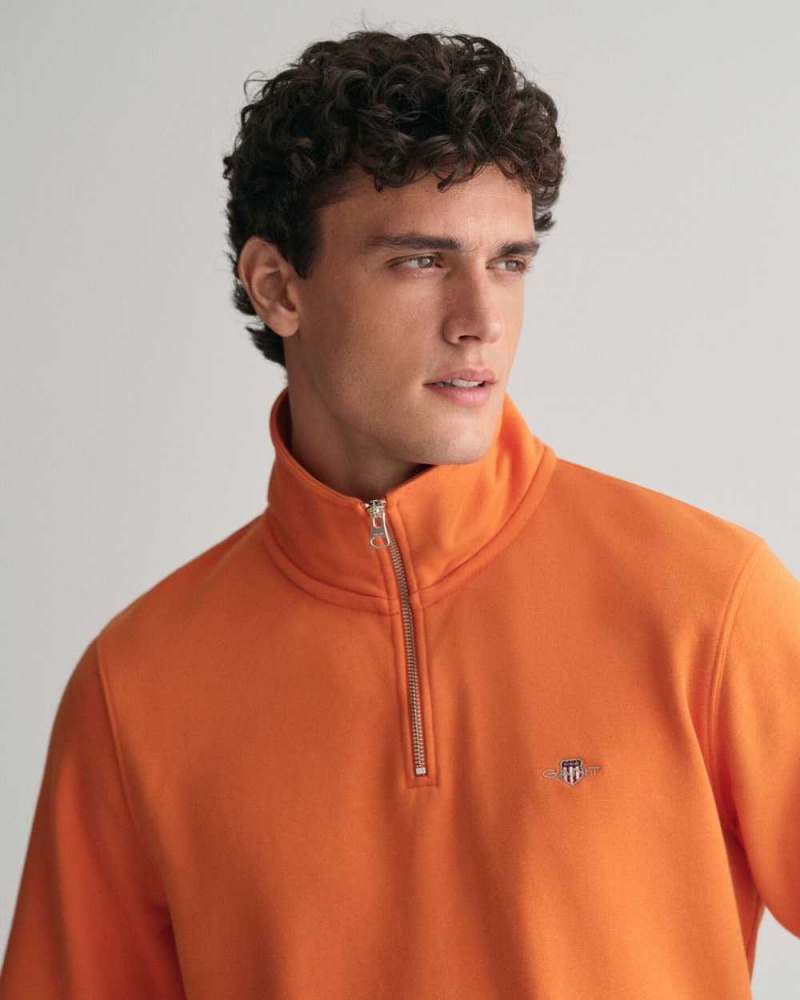 Gant Shield Half-Zip Men's Sweatshirts Pumpkin Orange | ZCDLB-5798