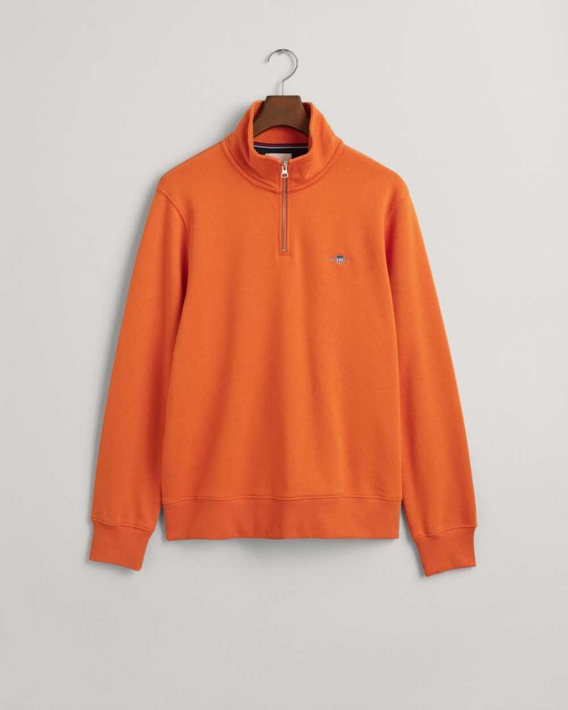 Gant Shield Half-Zip Men's Sweatshirts Pumpkin Orange | ZCDLB-5798