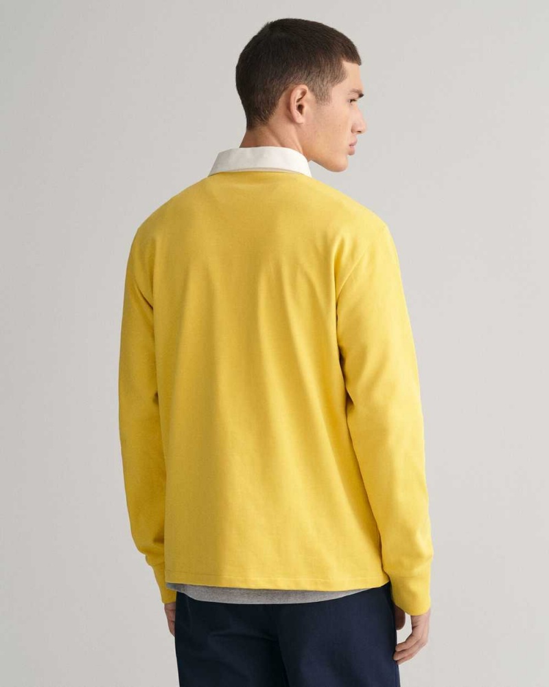 Gant Shield Heavy Rugger Men's Shirts Parchment Yellow | IVNZU-7453