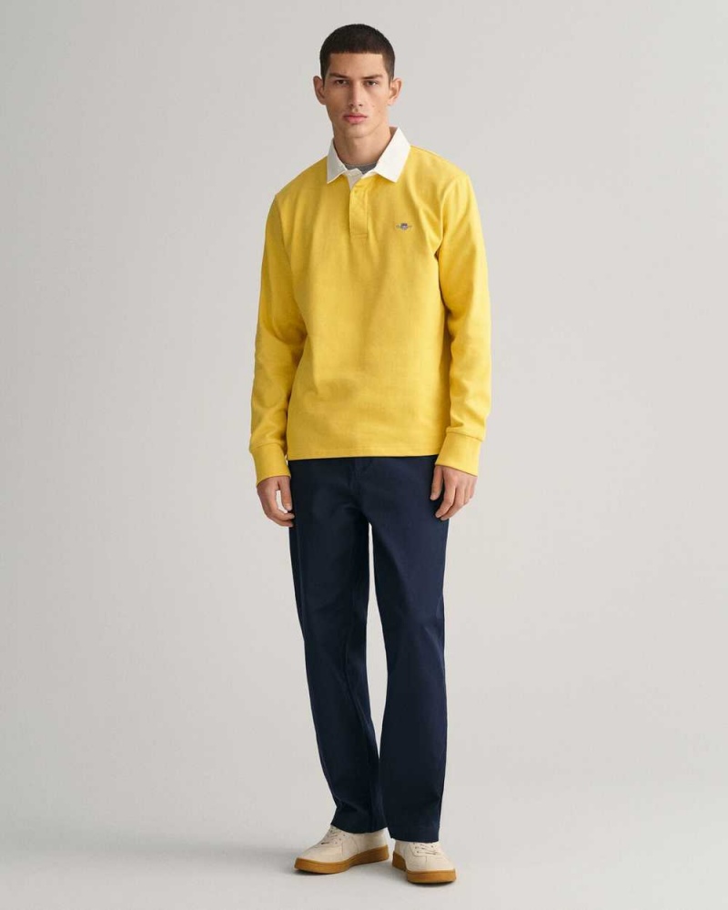 Gant Shield Heavy Rugger Men's Shirts Parchment Yellow | IVNZU-7453