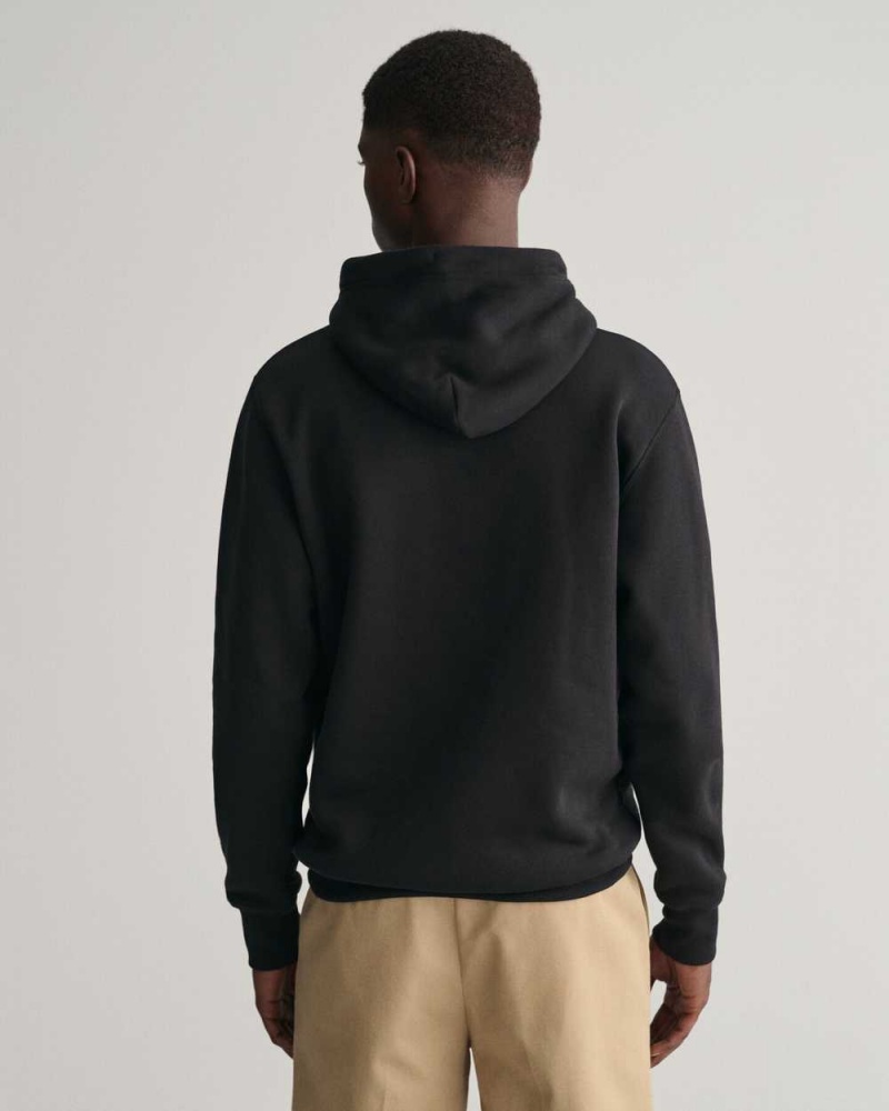 Gant Shield Men's Hoodie Black | BWCMU-9735