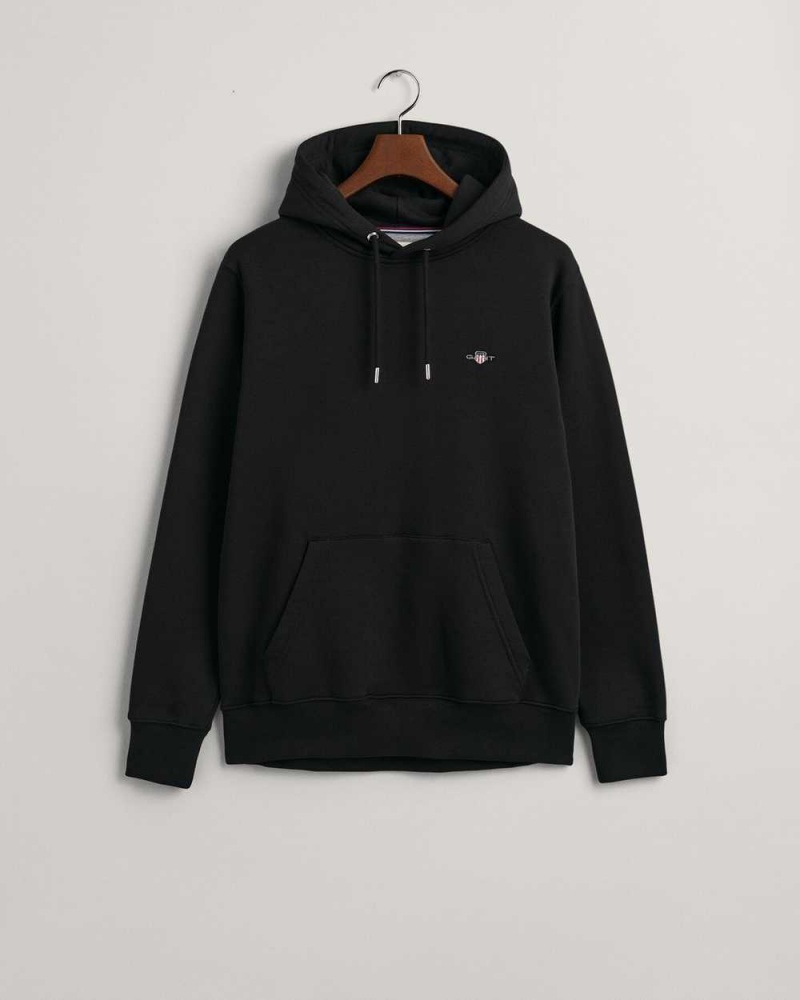 Gant Shield Men's Hoodie Black | BWCMU-9735