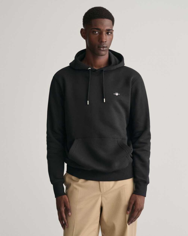 Gant Shield Men\'s Hoodie Black | BWCMU-9735