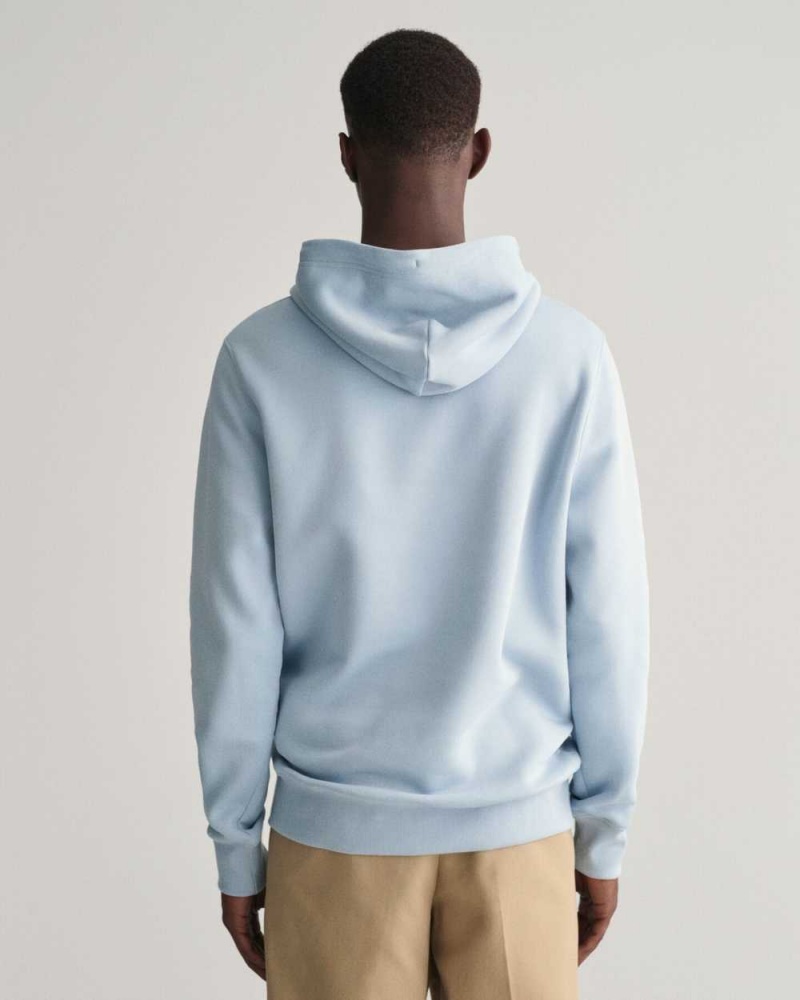 Gant Shield Men's Hoodie Blue | EFHKA-9531