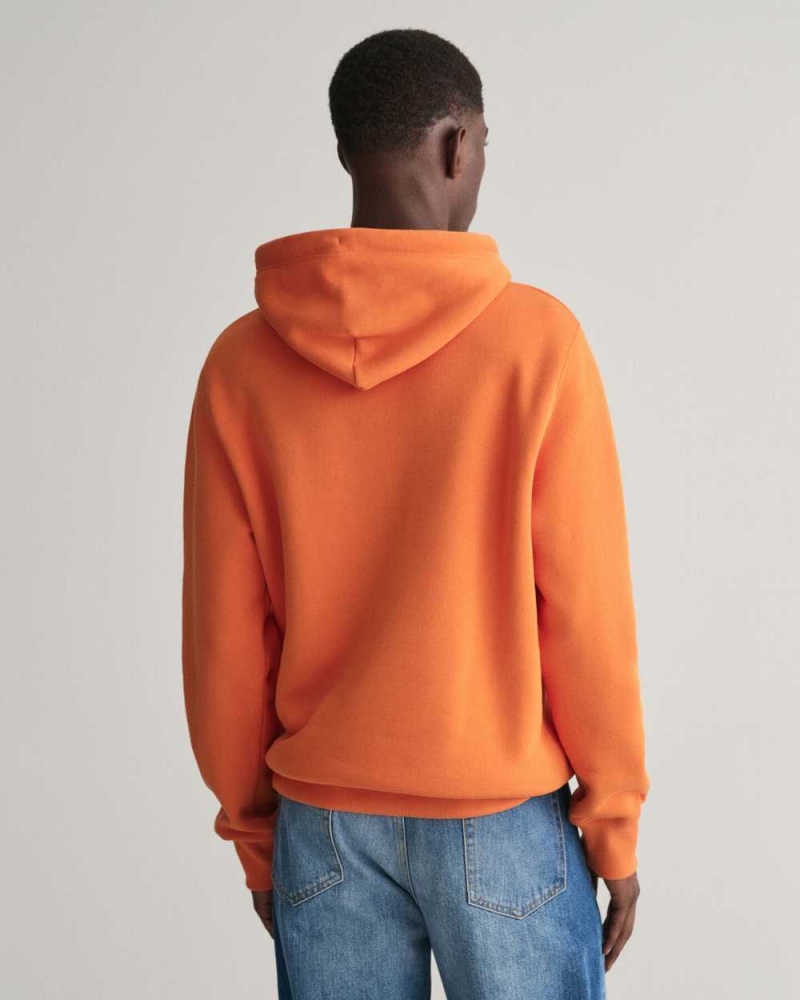 Gant Shield Men's Hoodie Pumpkin Orange | BJAIT-8067