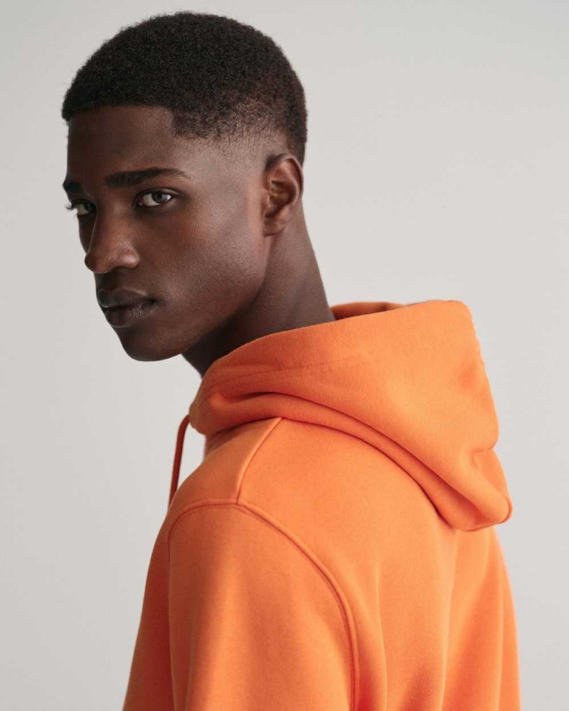 Gant Shield Men's Hoodie Pumpkin Orange | BJAIT-8067