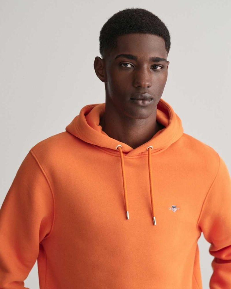 Gant Shield Men's Hoodie Pumpkin Orange | BJAIT-8067