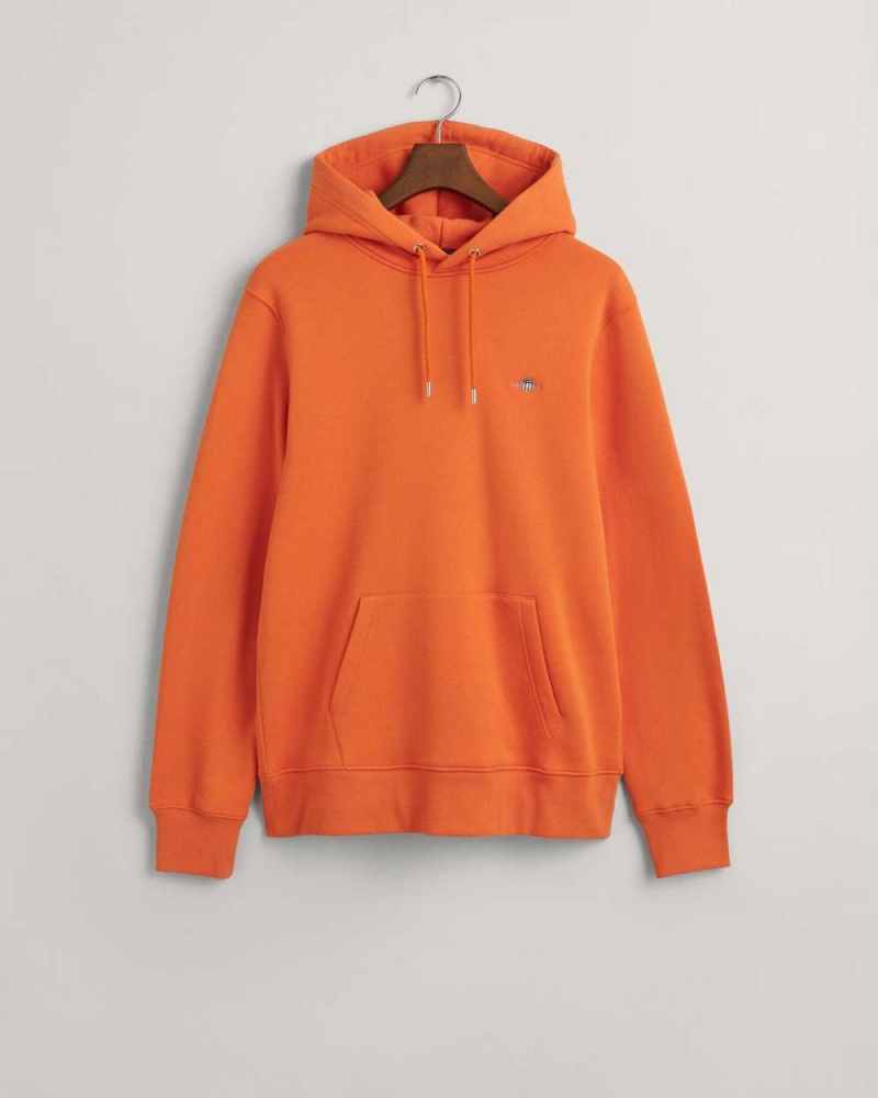 Gant Shield Men's Hoodie Pumpkin Orange | BJAIT-8067