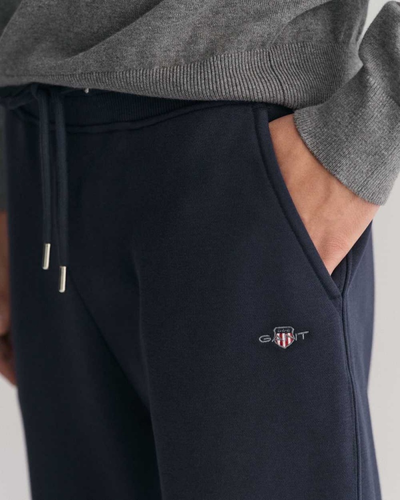 Gant Shield Men's Sweatpants Evening Blue | AWFGU-4789