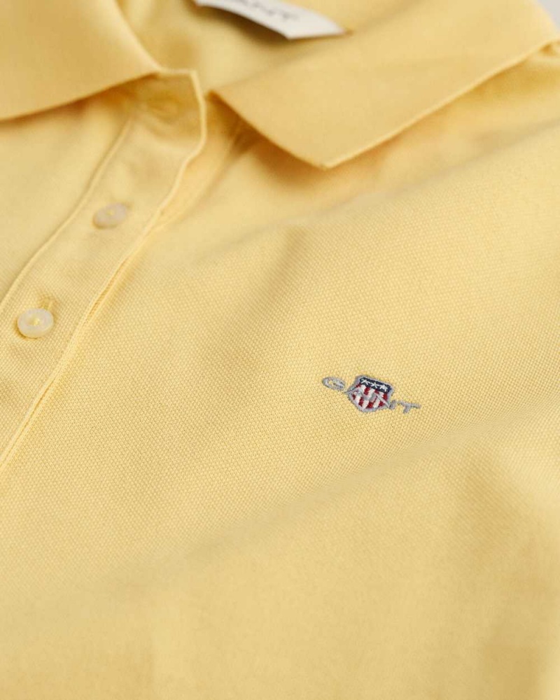 Gant Shield Piqué Women's Polo Shirt Dusty Yellow | NSZTJ-8523