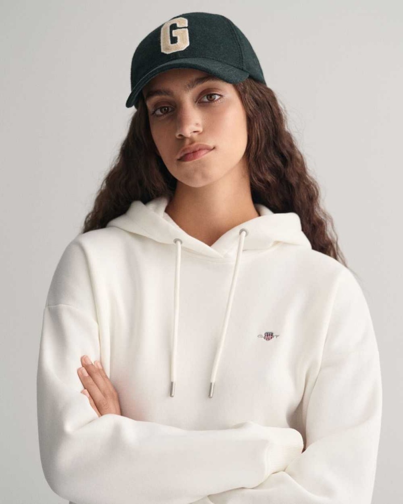 Gant Shield Women's Hoodie Beige White | QHBXW-2679