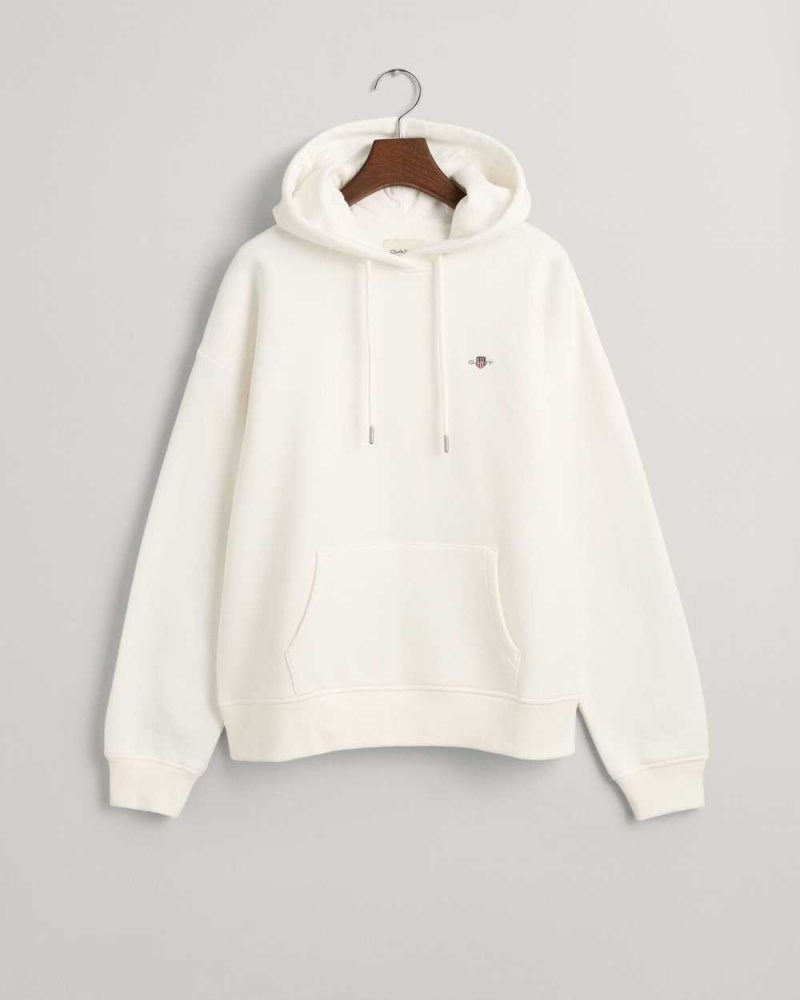 Gant Shield Women's Hoodie Beige White | QHBXW-2679