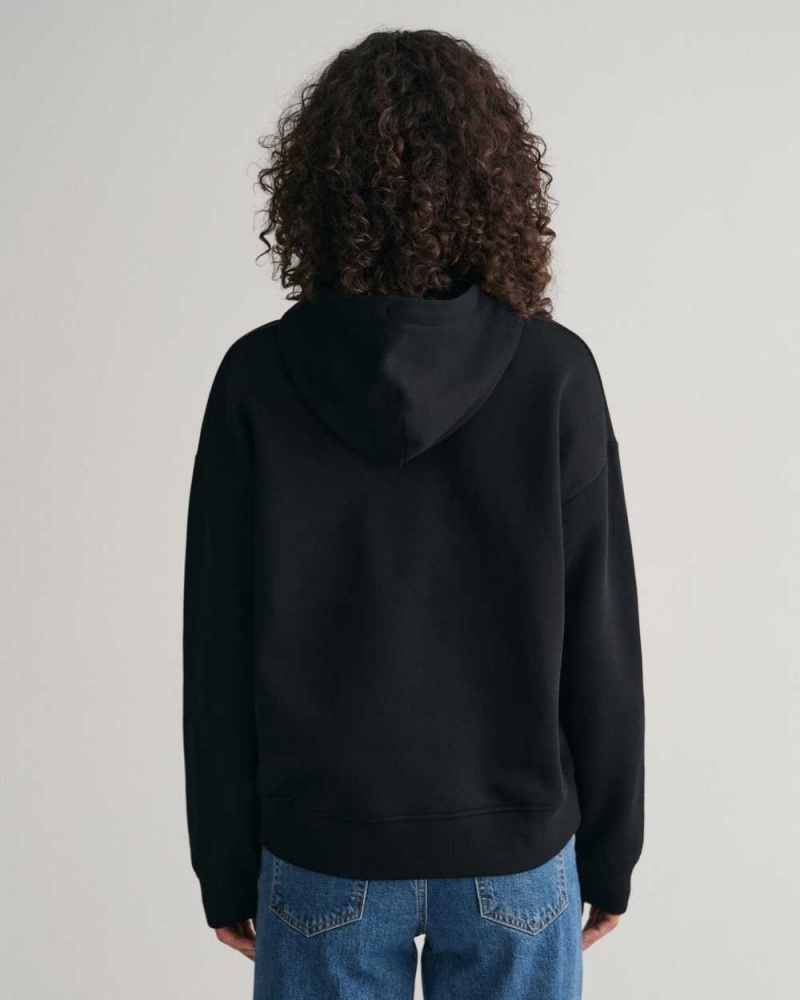 Gant Shield Women's Hoodie Black | QOINH-3891