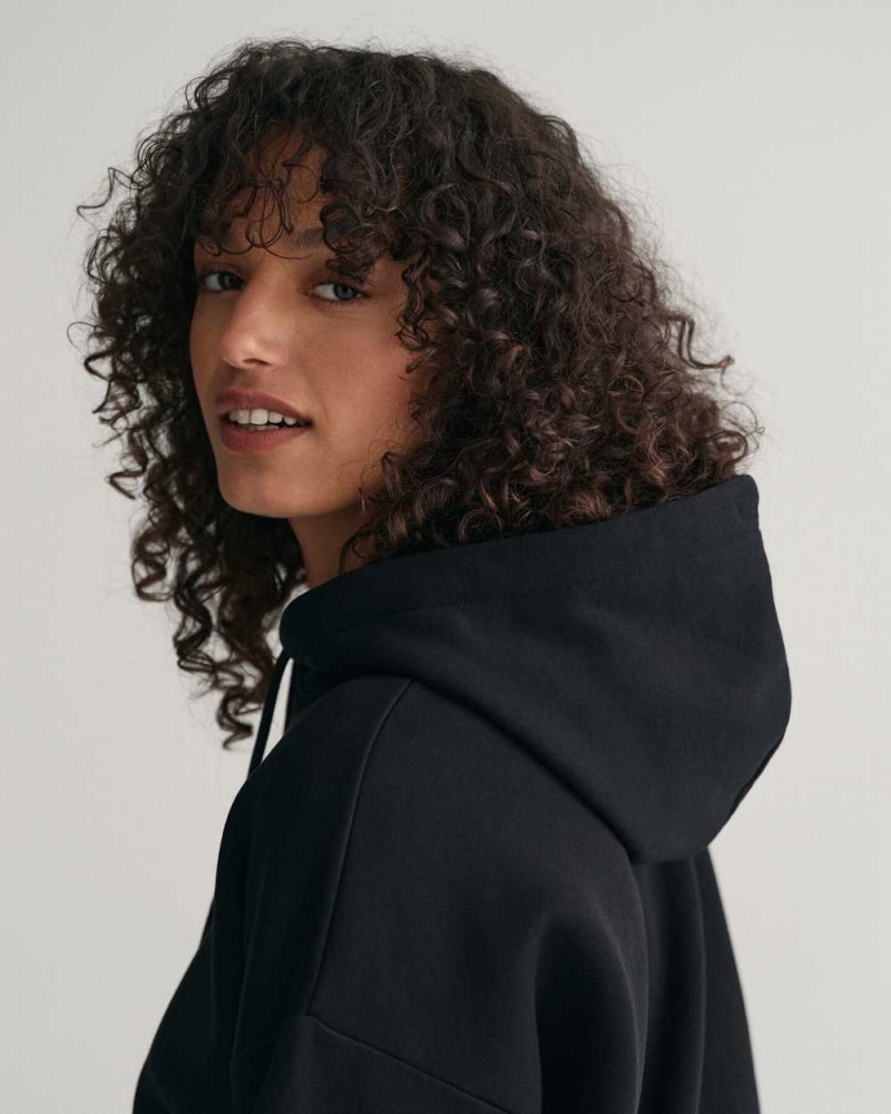 Gant Shield Women's Hoodie Black | QOINH-3891