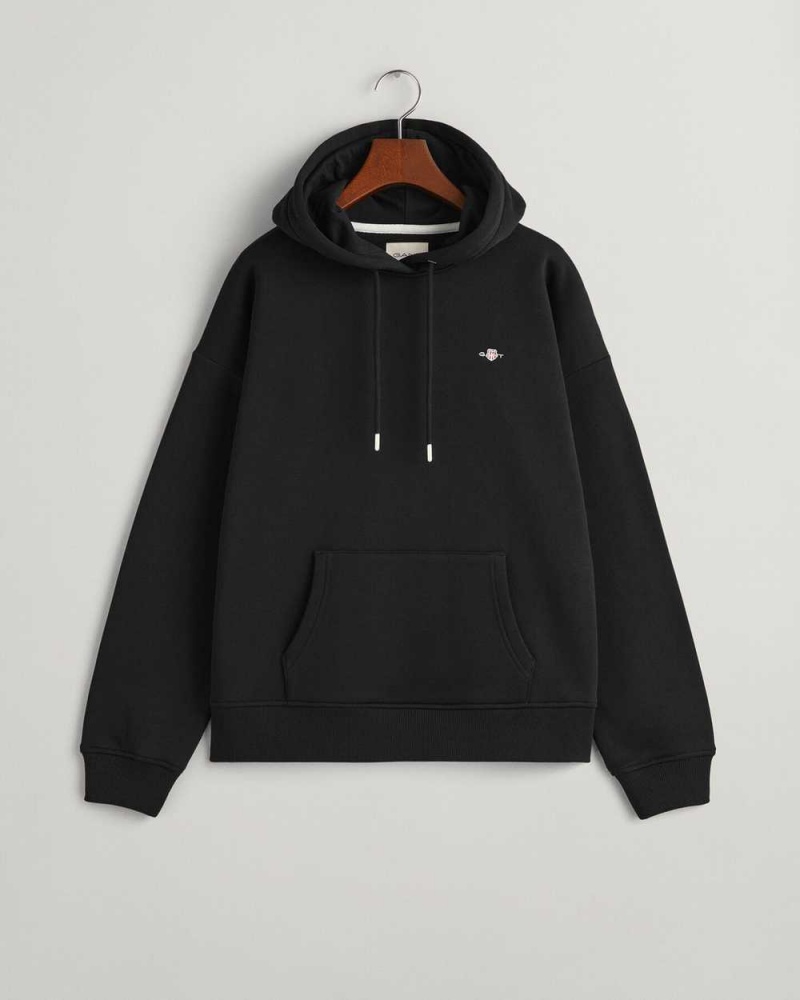 Gant Shield Women's Hoodie Black | QOINH-3891