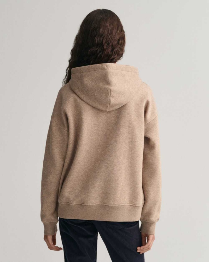 Gant Shield Women's Hoodie Desert Brown | ZTACH-2934