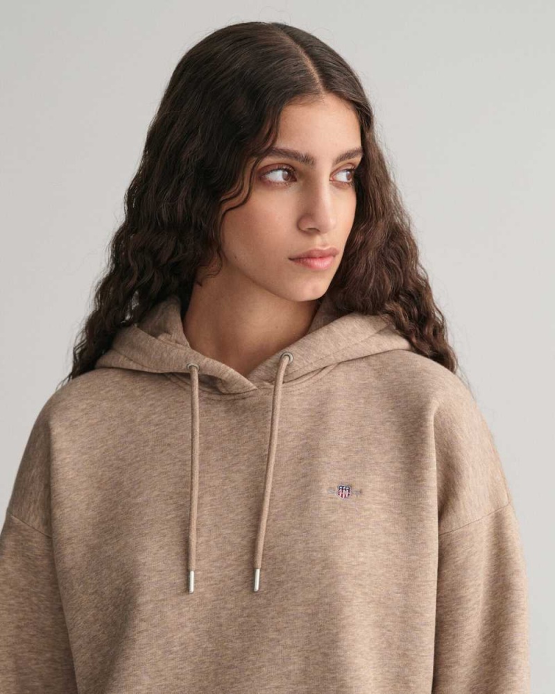 Gant Shield Women's Hoodie Desert Brown | ZTACH-2934