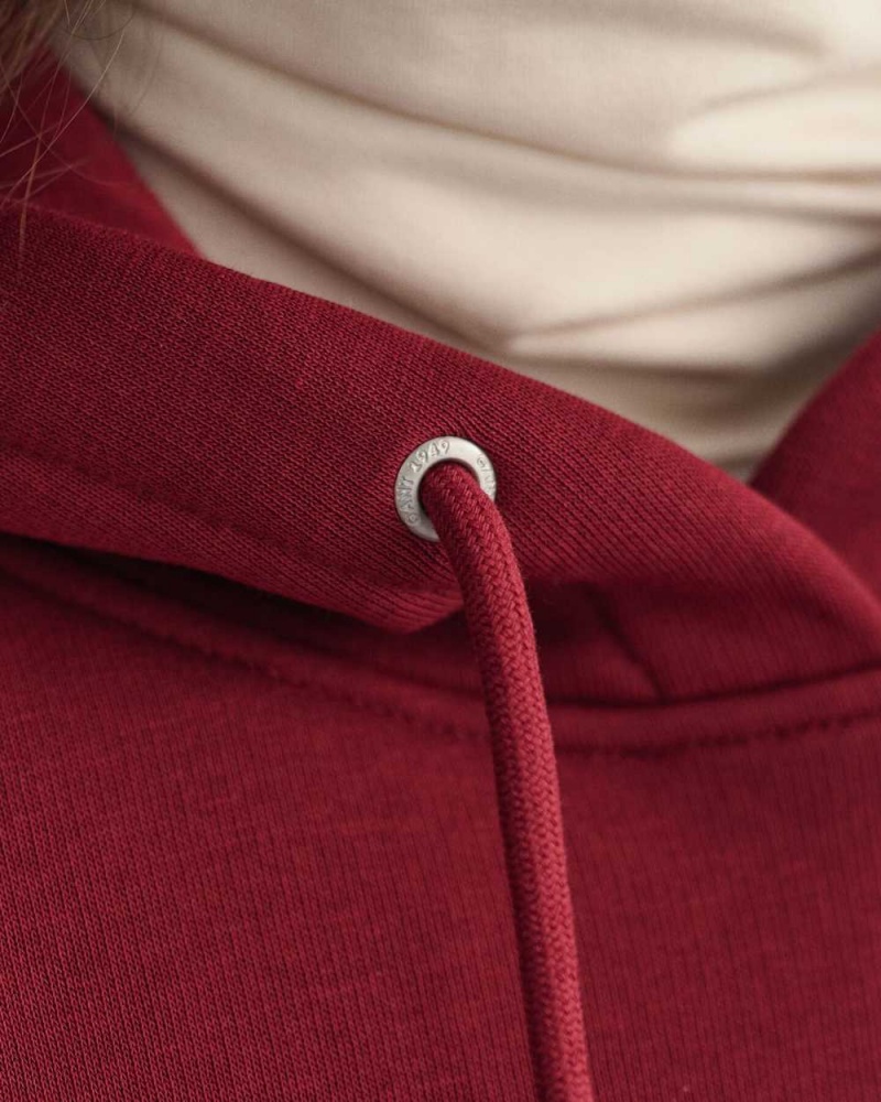 Gant Shield Women's Hoodie Plumped Red | RAEYW-6203