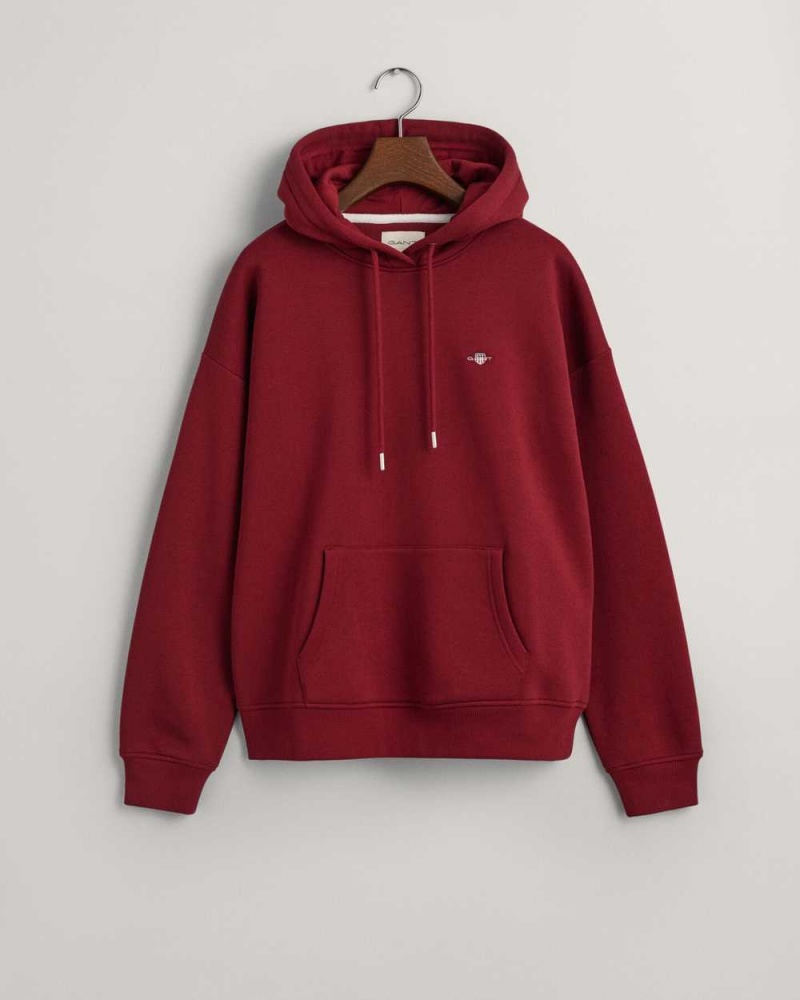 Gant Shield Women's Hoodie Plumped Red | RAEYW-6203