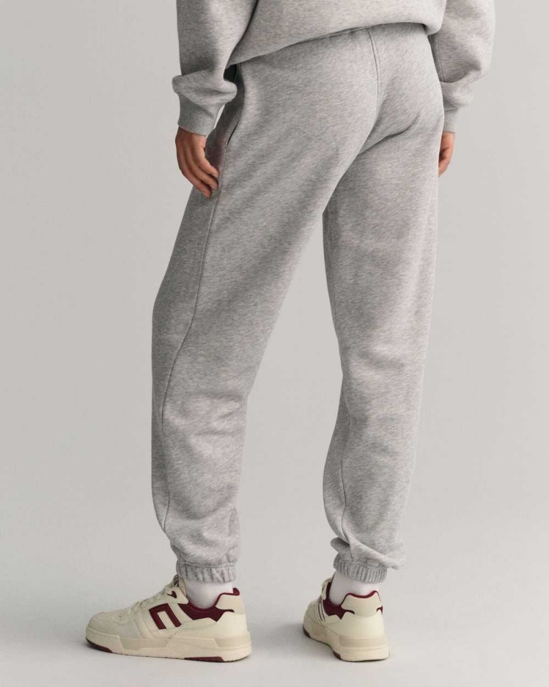 Gant Shield Women's Sweatpants Light Grey Melange | NWDRV-8625