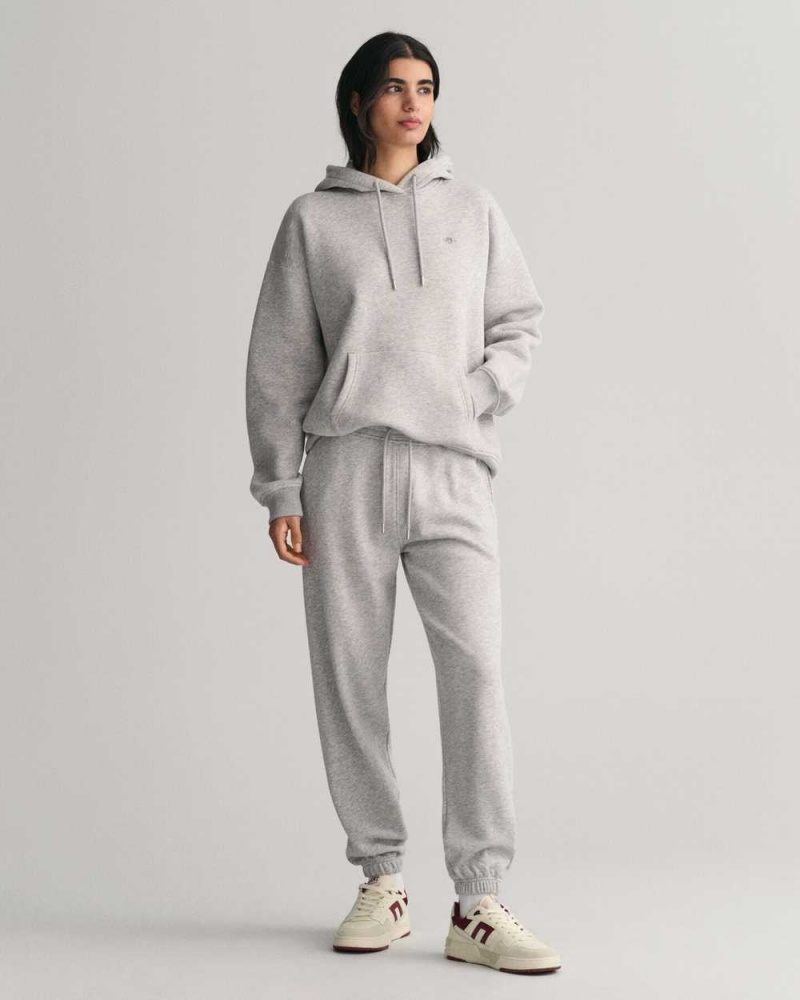 Gant Shield Women's Sweatpants Light Grey Melange | NWDRV-8625