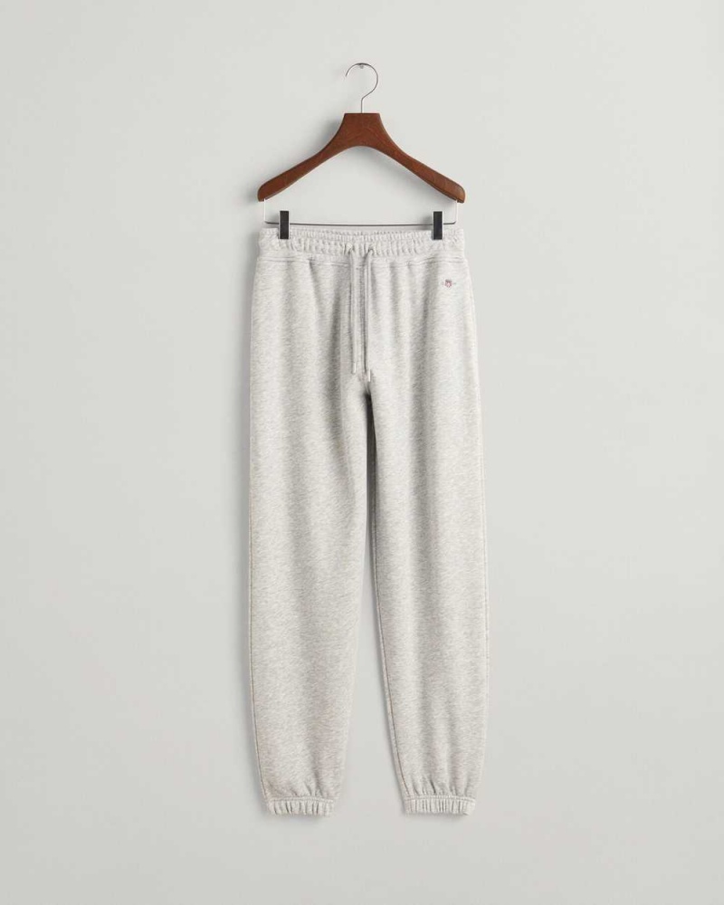 Gant Shield Women's Sweatpants Light Grey Melange | NWDRV-8625