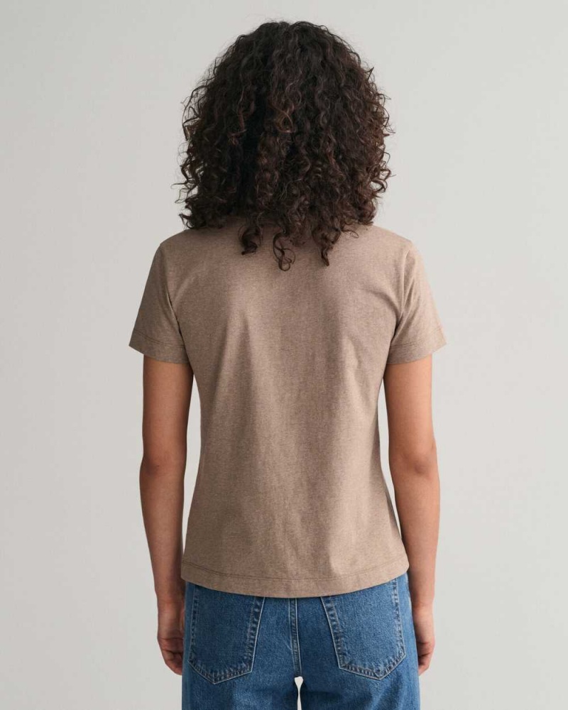 Gant Shield Women's T-Shirt Desert Brown | MYIFJ-4826