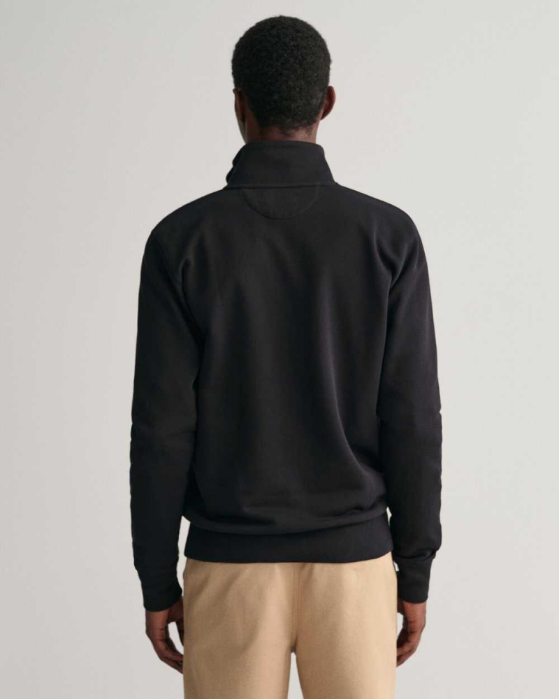 Gant Shield Zip Men's Track Jackets Black | NHVCT-1274