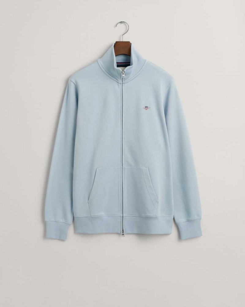 Gant Shield Zip Men's Track Jackets Blue | ZDYPL-2780