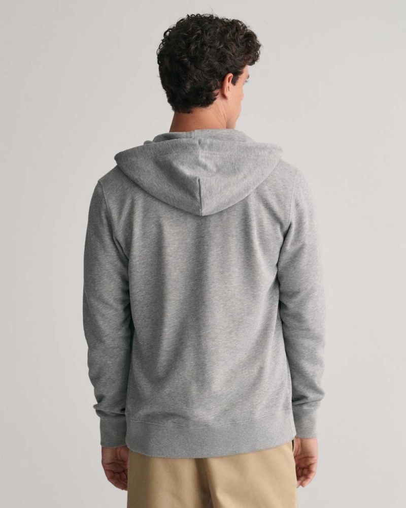 Gant Shield Zip Men's Track Jackets Grey Melange | XLGHN-7142