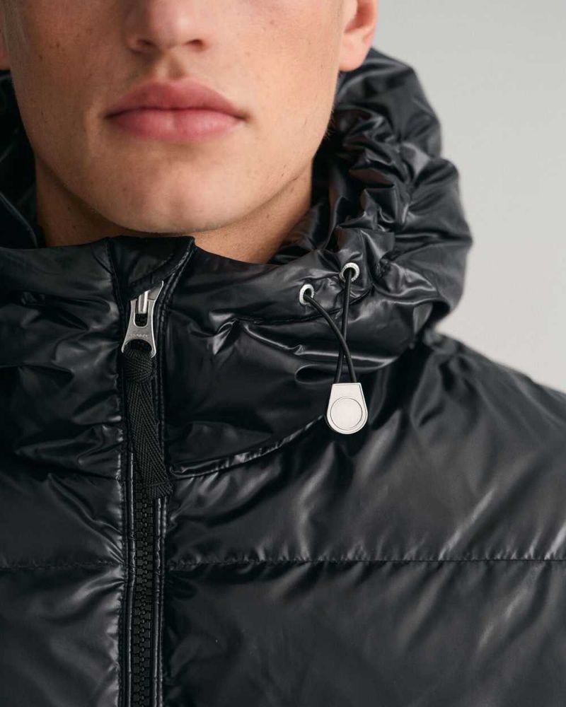 Gant Shiny Down Puffer Men's Jackets Black | DSAVJ-9780