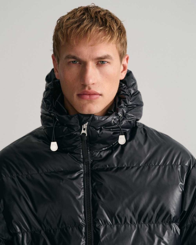 Gant Shiny Down Puffer Men's Jackets Black | DSAVJ-9780