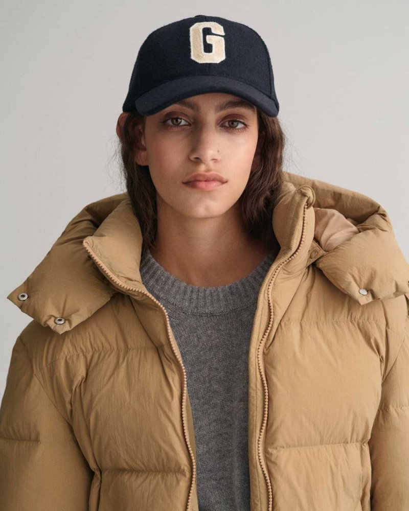 Gant Short Down Women's Jackets Warm Khaki | MGKID-1435