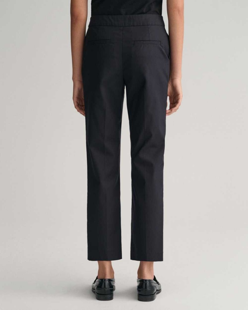 Gant Slim Cigarette Women's Pants Ebony Black | EZLRV-8523