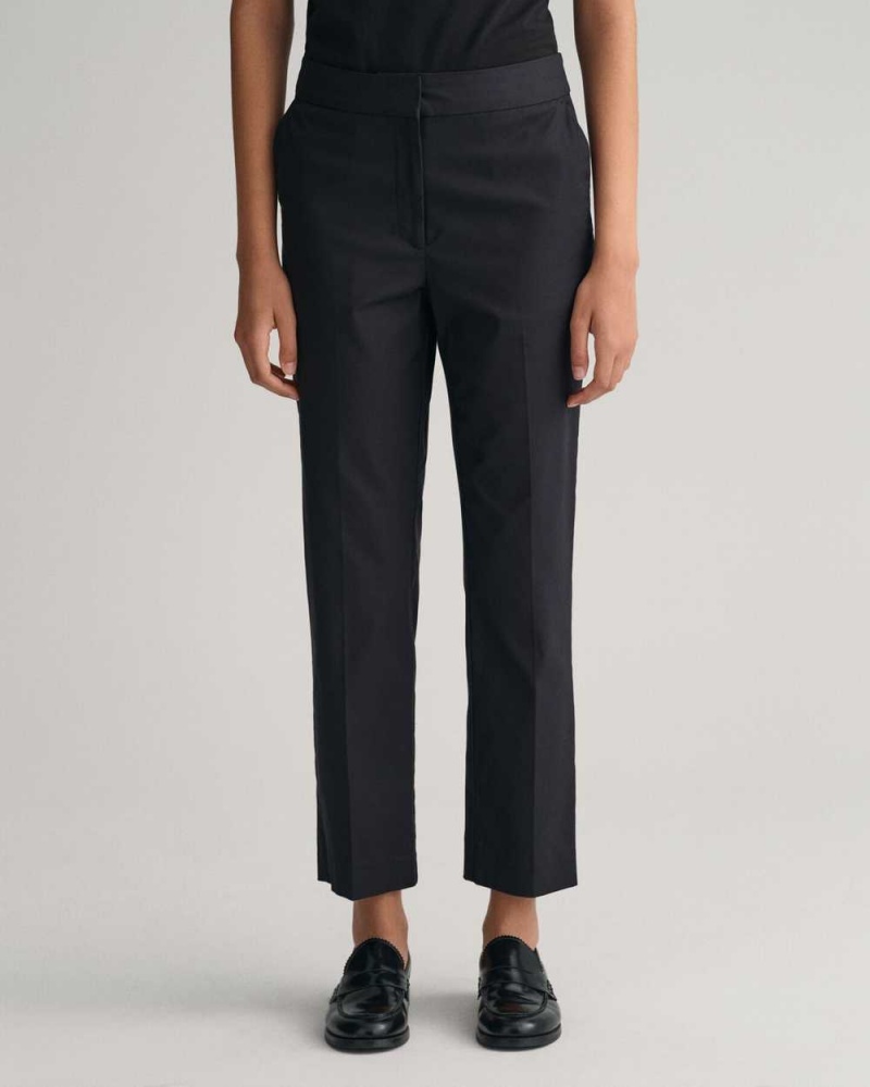 Gant Slim Cigarette Women's Pants Ebony Black | EZLRV-8523