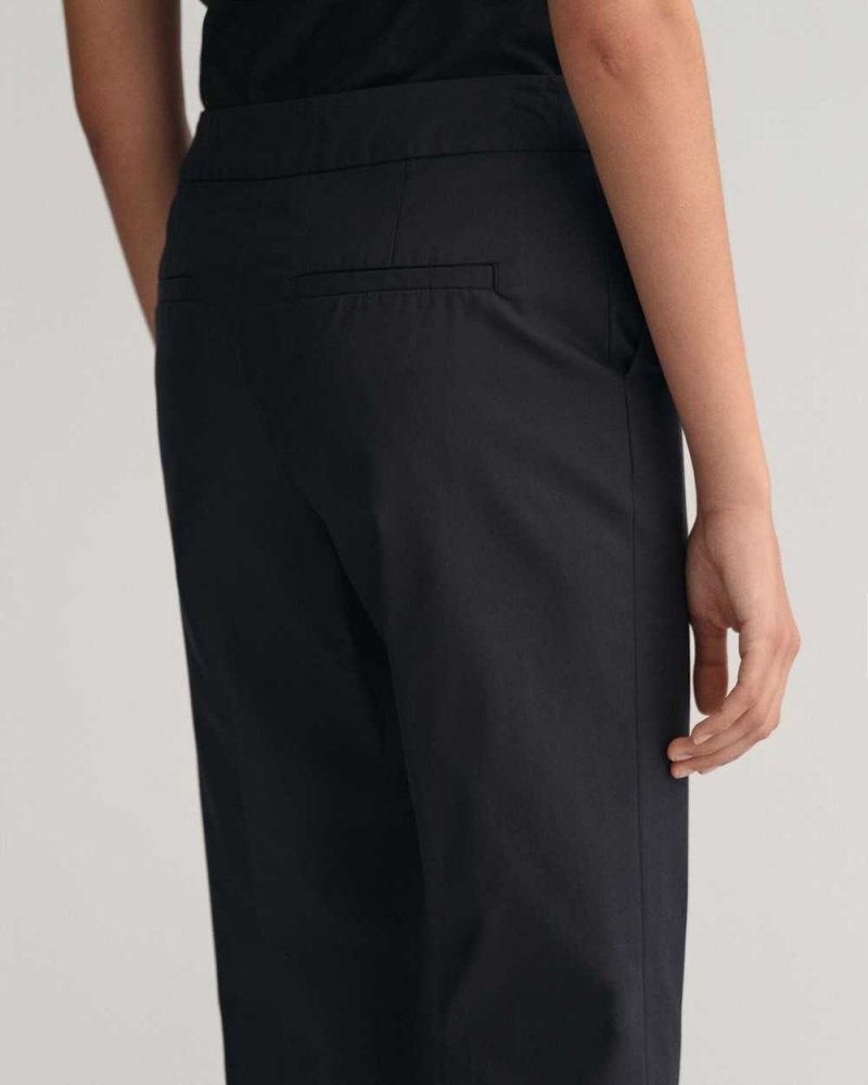 Gant Slim Cigarette Women's Pants Ebony Black | EZLRV-8523