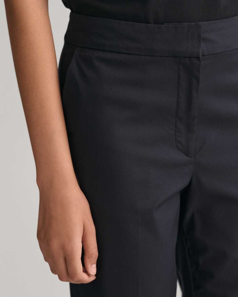 Gant Slim Cigarette Women's Pants Ebony Black | EZLRV-8523