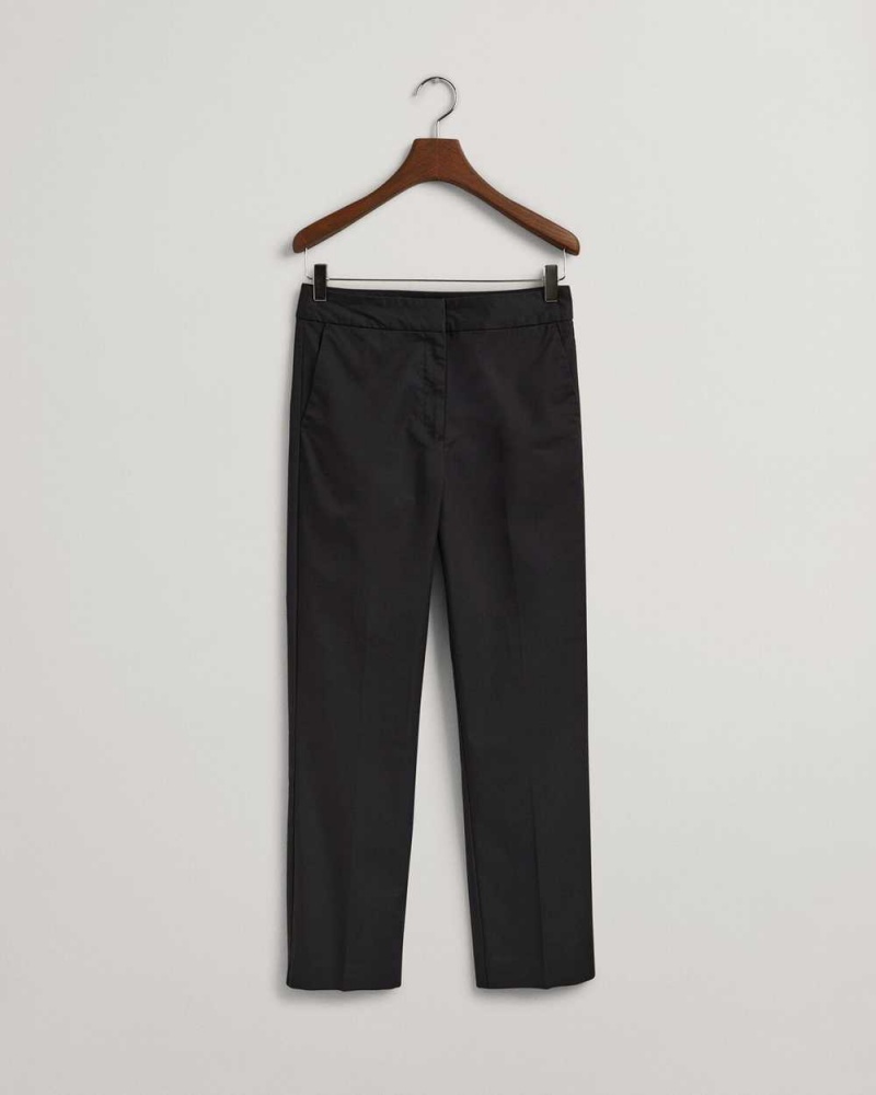 Gant Slim Cigarette Women's Pants Ebony Black | EZLRV-8523