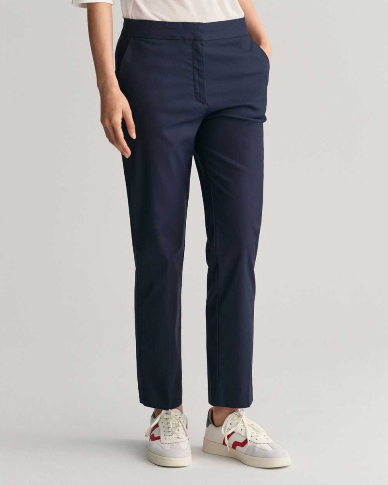 Gant Slim Cigarette Women's Pants Evening Blue | GSQMK-8274