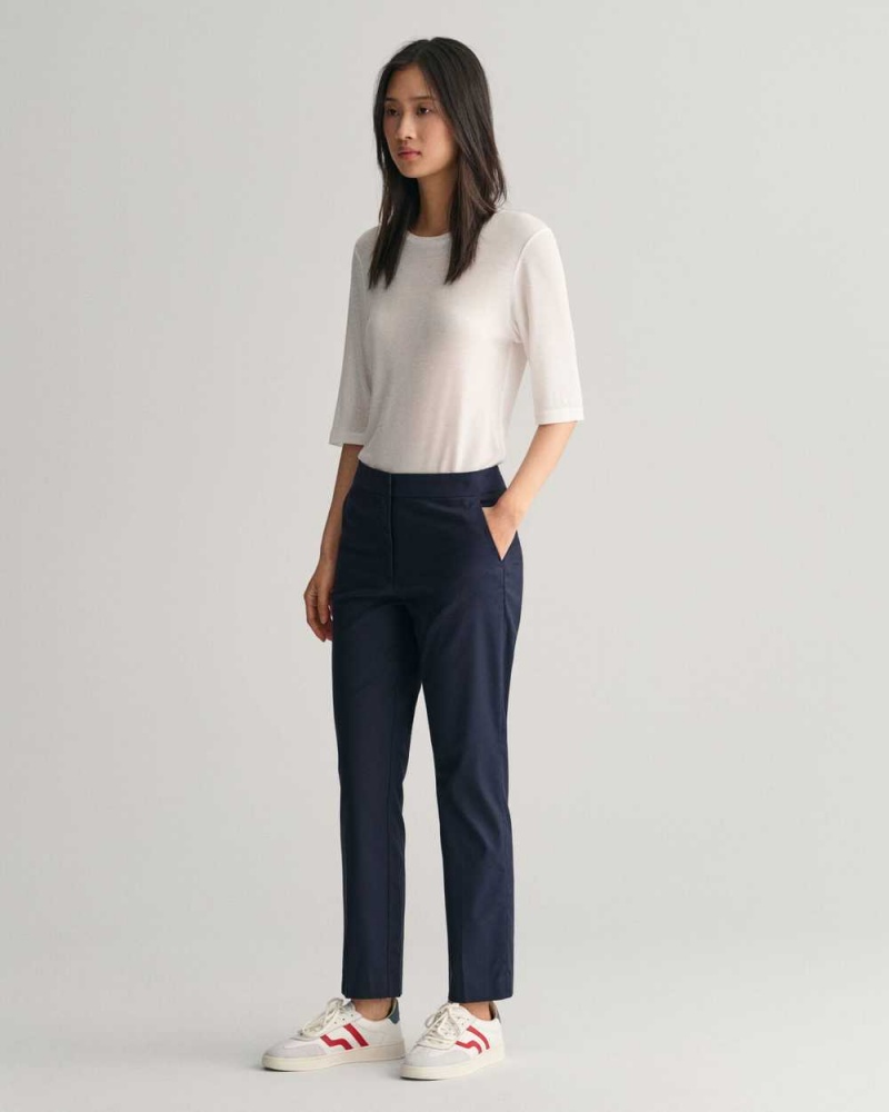 Gant Slim Cigarette Women's Pants Evening Blue | GSQMK-8274